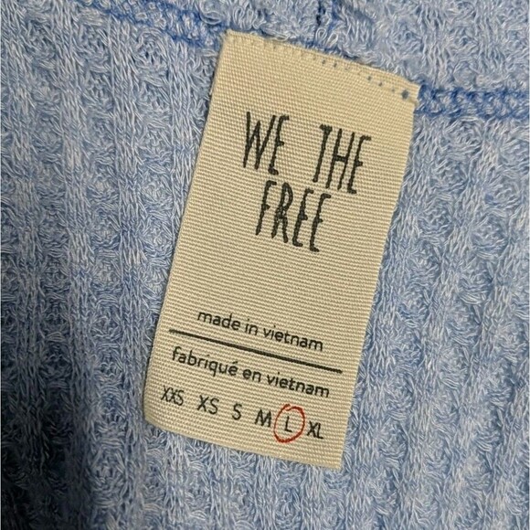 We The Free FP Tunic Top Women Lagenlook Cowl Neck Sleeveless Wide Powder Blue L - Picture 7 of 8
